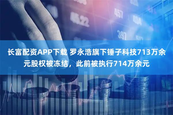 长富配资APP下载 罗永浩旗下锤子科技713万余元股权被冻结，此前被执行714万余元